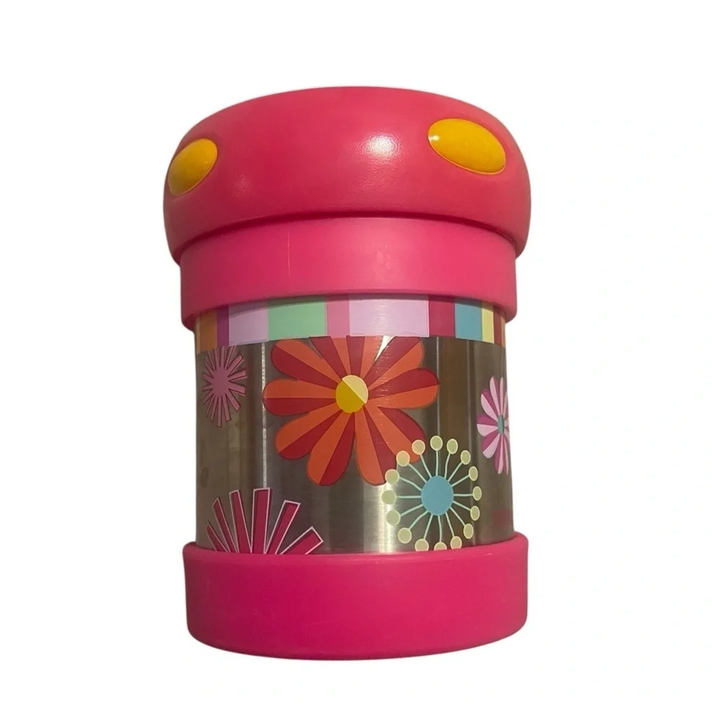 Barbie Insulated Food Jar Lunch Container Pink Floral Stainless Steel Thermos 5